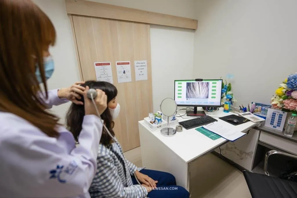 ส่องกล้องด้วย Trichoscope เกศา คลินิก - kesa hair clinic