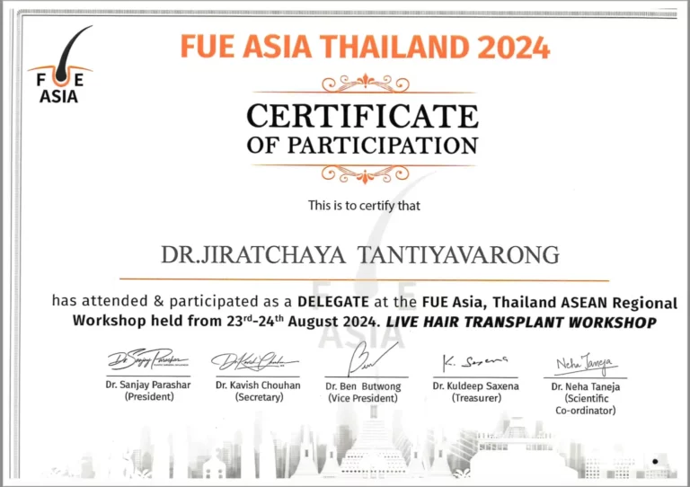 KESA doctor Certificate FUE ASIA