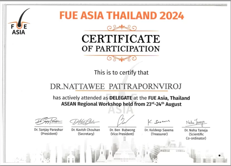 KESA doctor Certificate FUE ASIA