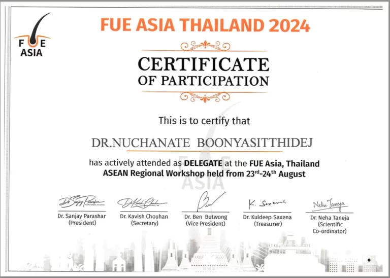 KESA doctor Certificate FUE ASIA